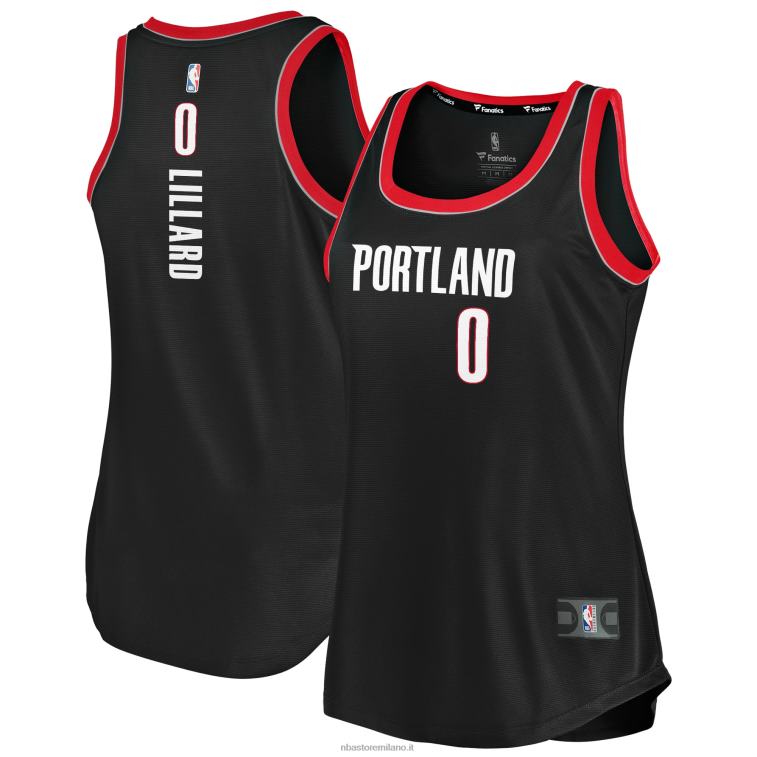 NBA 00F2L9304 portland trail blazers damian lillard maglia canotta fast break nera