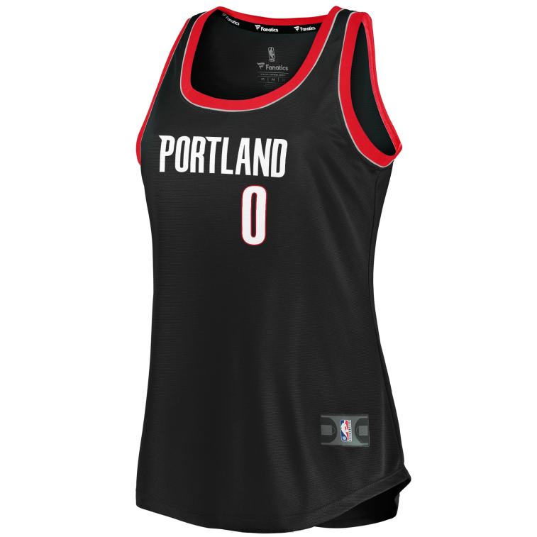 NBA 00F2L9304 portland trail blazers damian lillard maglia canotta fast break nera