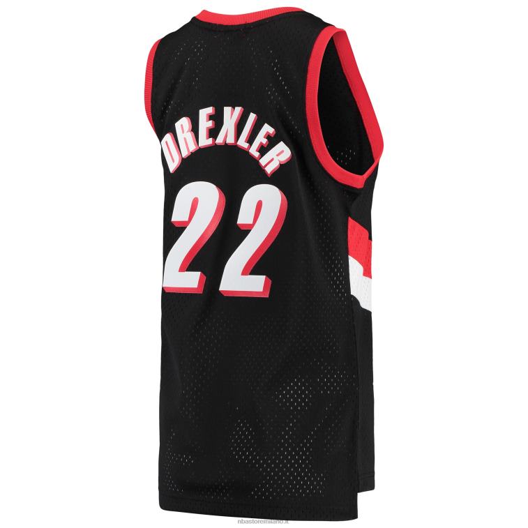 NBA 00F2L9530 portland trail blazer clyde drexler mitchell & ness black hardwood classics swingman jersey