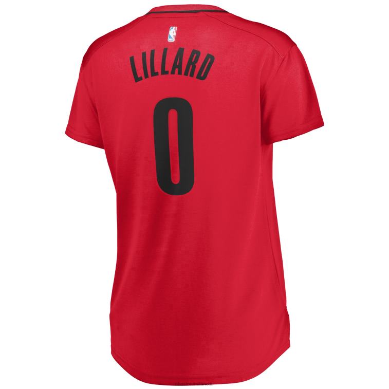NBA 00F2L9680 portland trail blazers damian lillard maglia giocatore fast break rosso