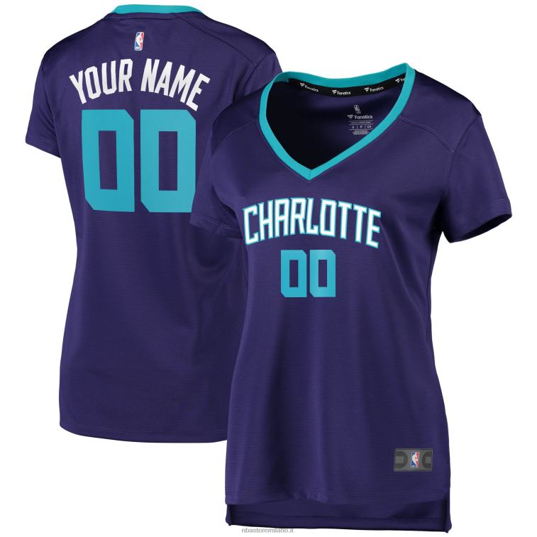 NBA 00F2L10202 charlotte hornets viola fast break replica maglia personalizzata