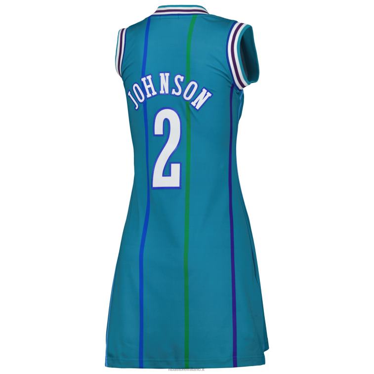 NBA 00F2L8964 charlotte hornets larry johnson teal 1992 hardwood classics nome e numero abito in jersey giocatore