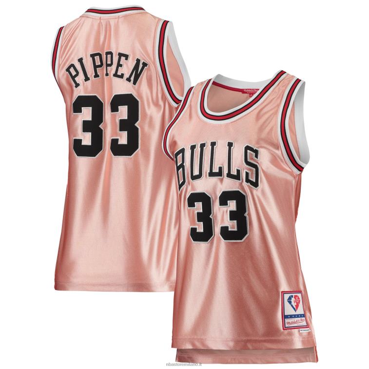 NBA 00F2L9907 Chicago Bulls Scottie Pippen Mitchell & Ness maglia rosa 75° anniversario swingman in oro rosa
