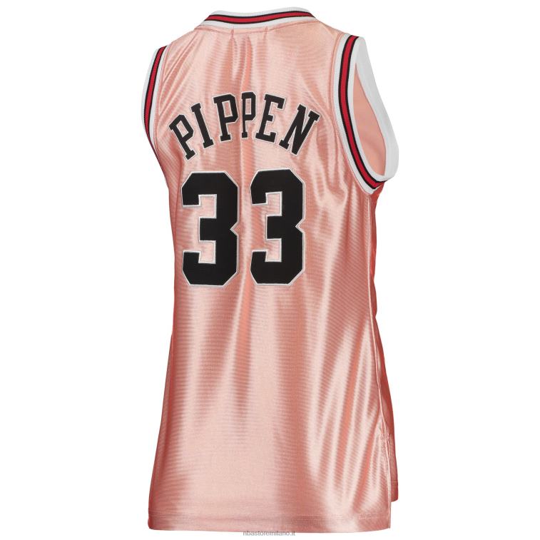 NBA 00F2L9907 Chicago Bulls Scottie Pippen Mitchell & Ness maglia rosa 75° anniversario swingman in oro rosa