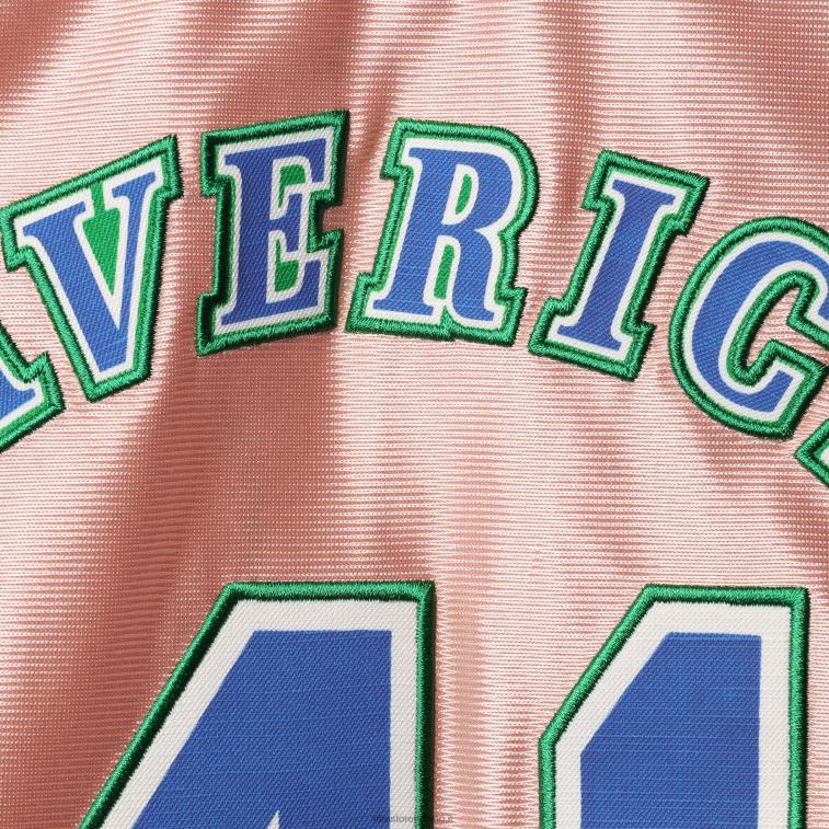 NBA 00F2L10849 maglia swingman dallas mavericks dirk nowitzki mitchell & ness rosa 75° anniversario oro rosa 1998
