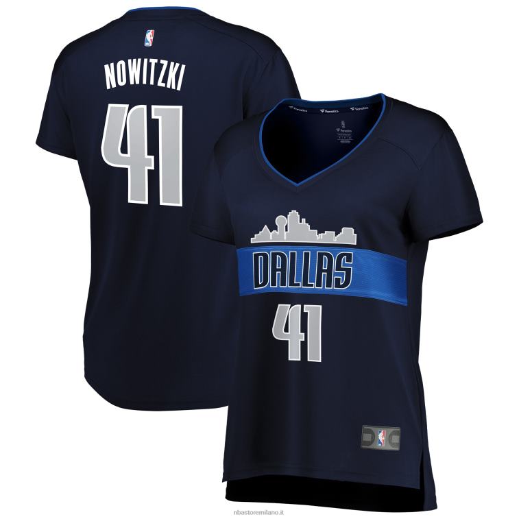 NBA 00F2L9523 dallas mavericks dirk nowitzki navy maglia replica fast break