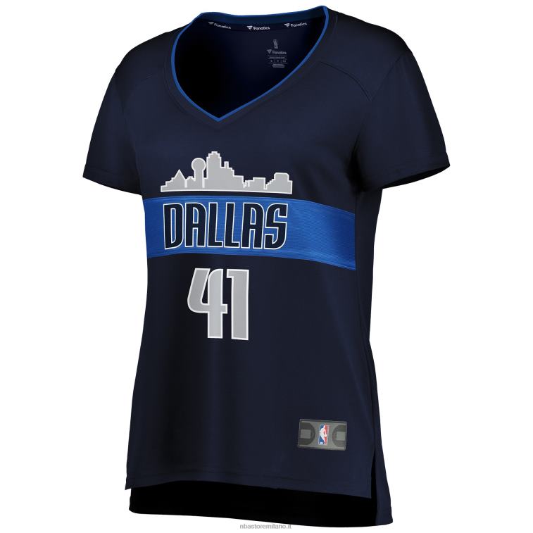 NBA 00F2L9523 dallas mavericks dirk nowitzki navy maglia replica fast break