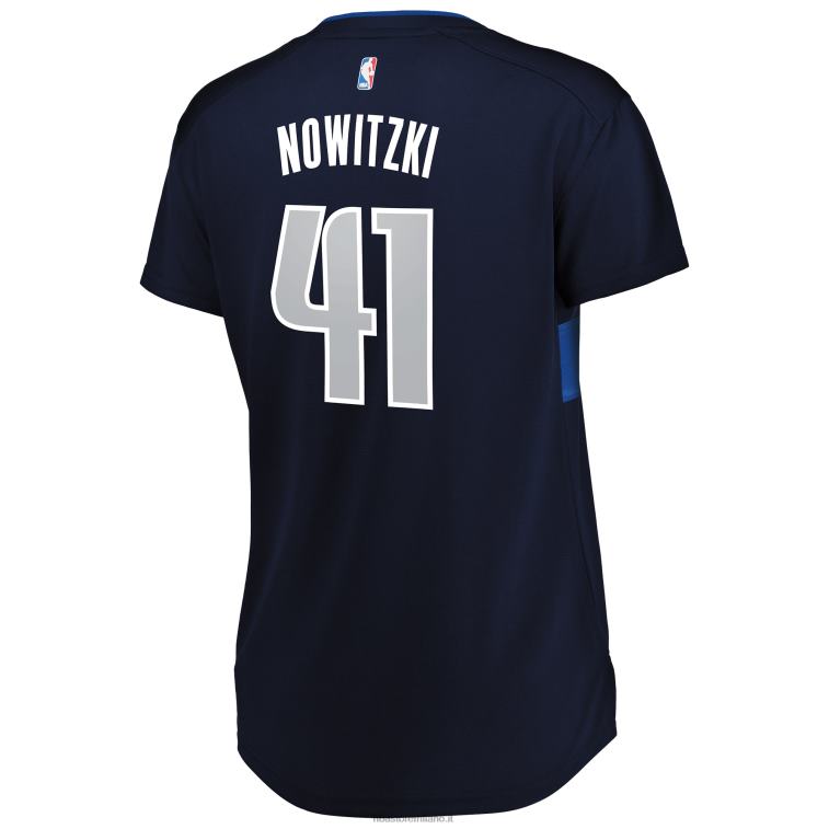 NBA 00F2L9523 dallas mavericks dirk nowitzki navy maglia replica fast break