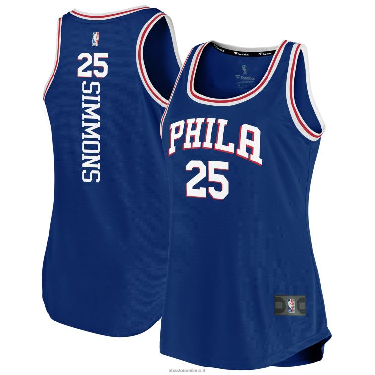 NBA 00F2L12236 Filadelfia 76ers Ben Simmons Royal Fast Break Team Canotta Maglia