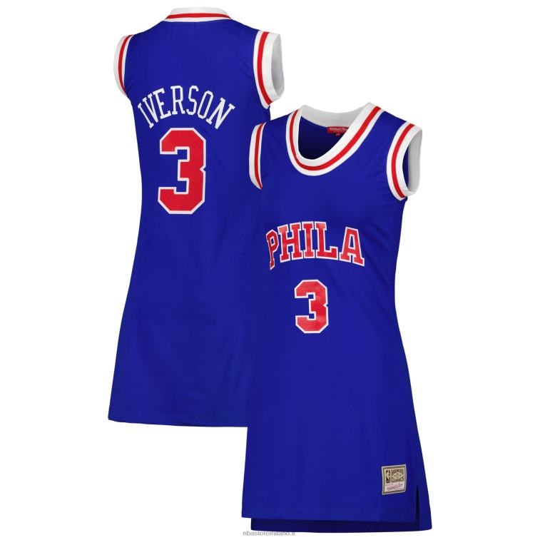 NBA 00F2L8771 philadelphia 76ers allen iverson royal hardwood classics nome e numero vestito in maglia giocatore