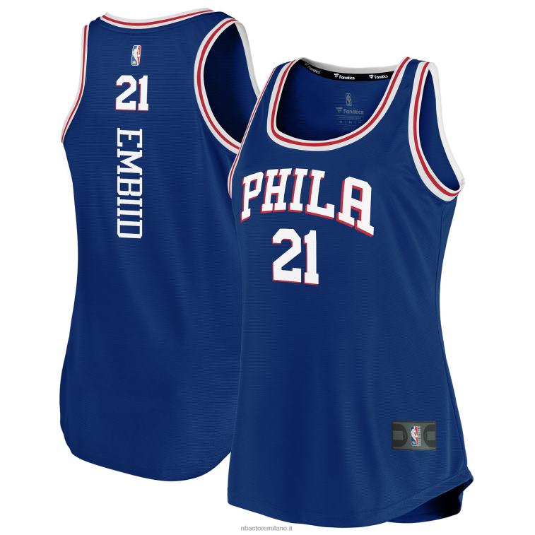 NBA 00F2L8952 Filadelfia 76ers joel embiid royal fast break team canotta maglia