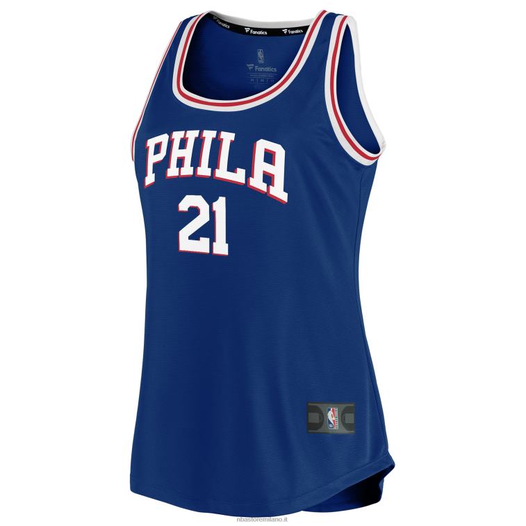 NBA 00F2L8952 Filadelfia 76ers joel embiid royal fast break team canotta maglia