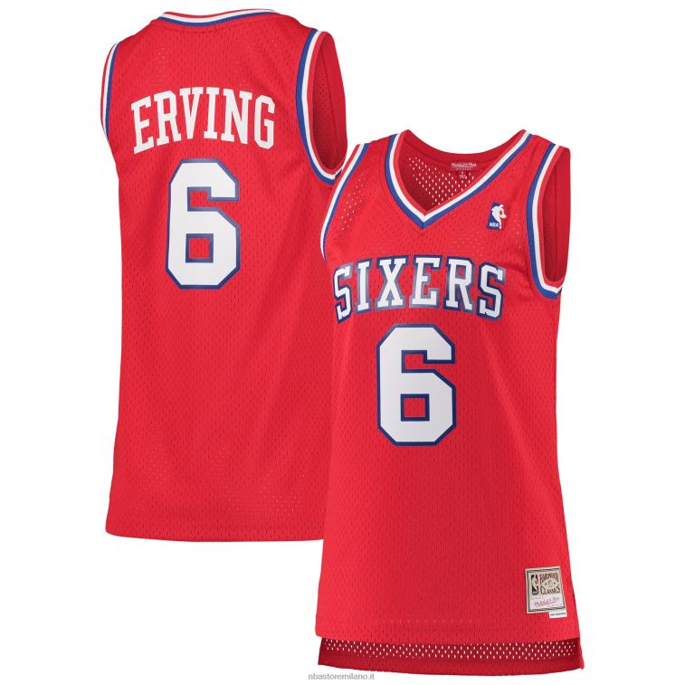 NBA 00F2L9640 Filadelfia 76ers julius erving maglia swingman mitchell & ness red hardwood classics