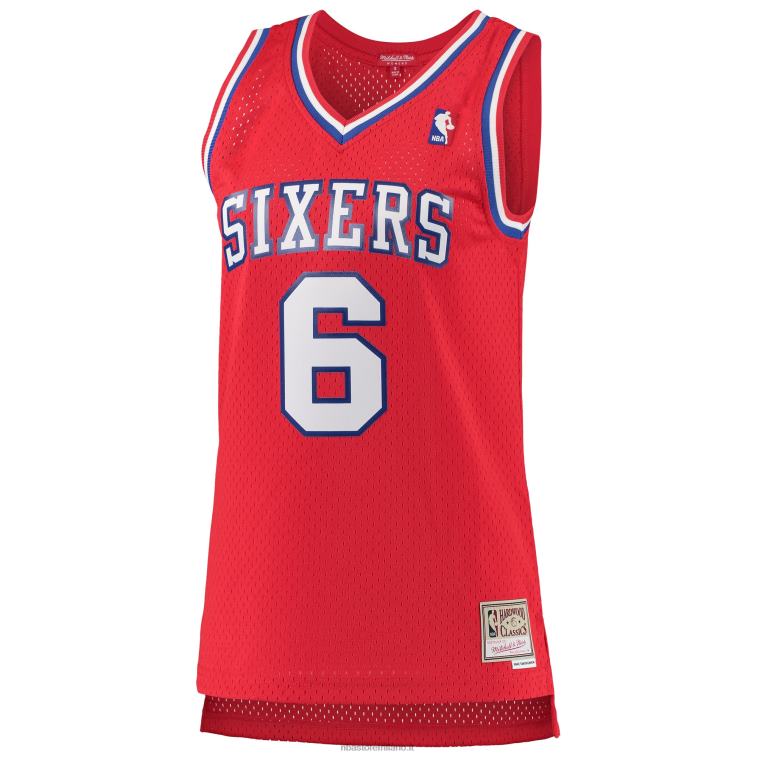NBA 00F2L9640 Filadelfia 76ers julius erving maglia swingman mitchell & ness red hardwood classics