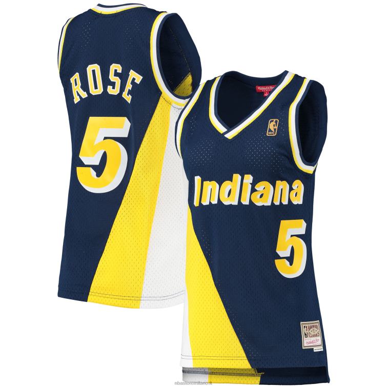 NBA 00F2L10504 maglia swingman indiana pacers jalen rose mitchell & ness navy hardwood classics