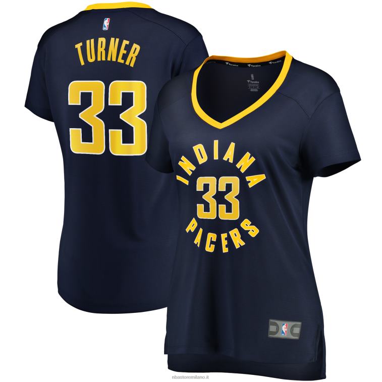 NBA 00F2L12827 Indiana Pacers Myles Turner Navy Fast Break giocatore replica maglia