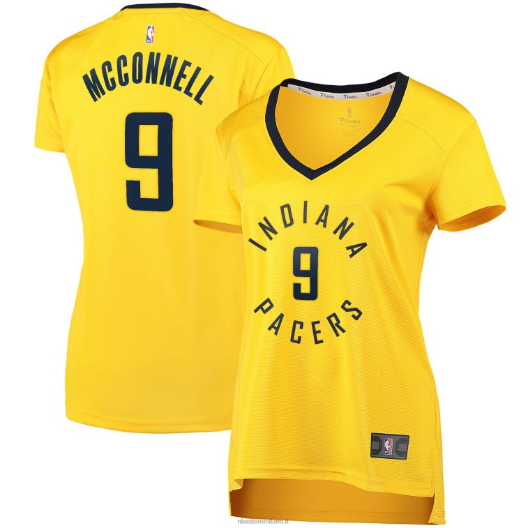 NBA 00F2L13458 indiana pacers t.j. maglia replica giocatore mcconnell gold fast break