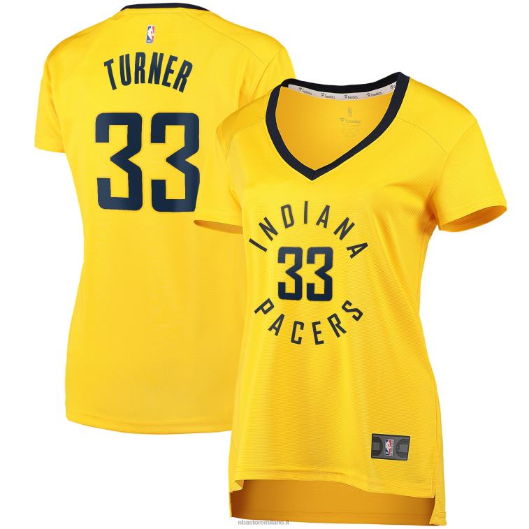 NBA 00F2L13569 Maglia Indiana Pacers Myles Turner Gold Fast Break Player Replica