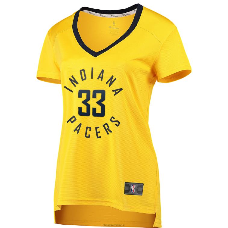 NBA 00F2L13569 Maglia Indiana Pacers Myles Turner Gold Fast Break Player Replica