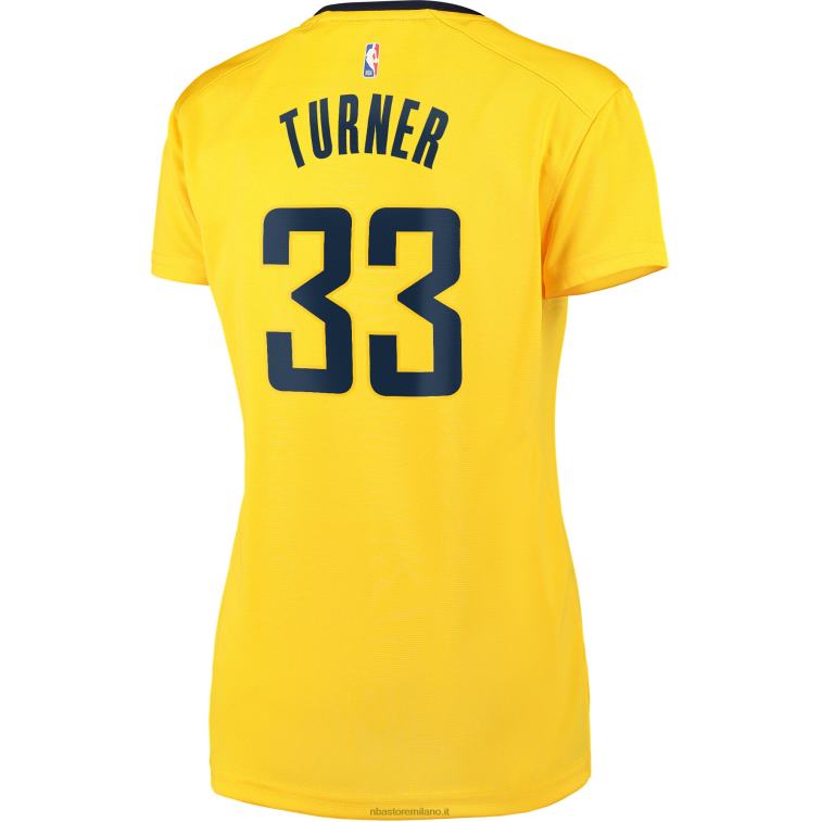 NBA 00F2L13569 Maglia Indiana Pacers Myles Turner Gold Fast Break Player Replica