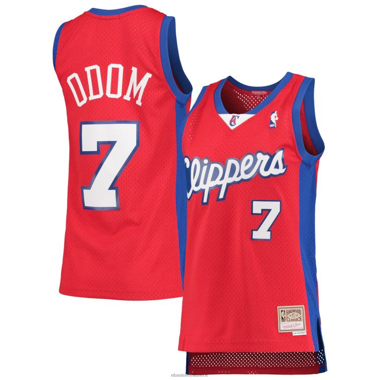 NBA 00F2L15296 la clippers lamar odom mitchell & ness rosso legno duro classici maglia swingman