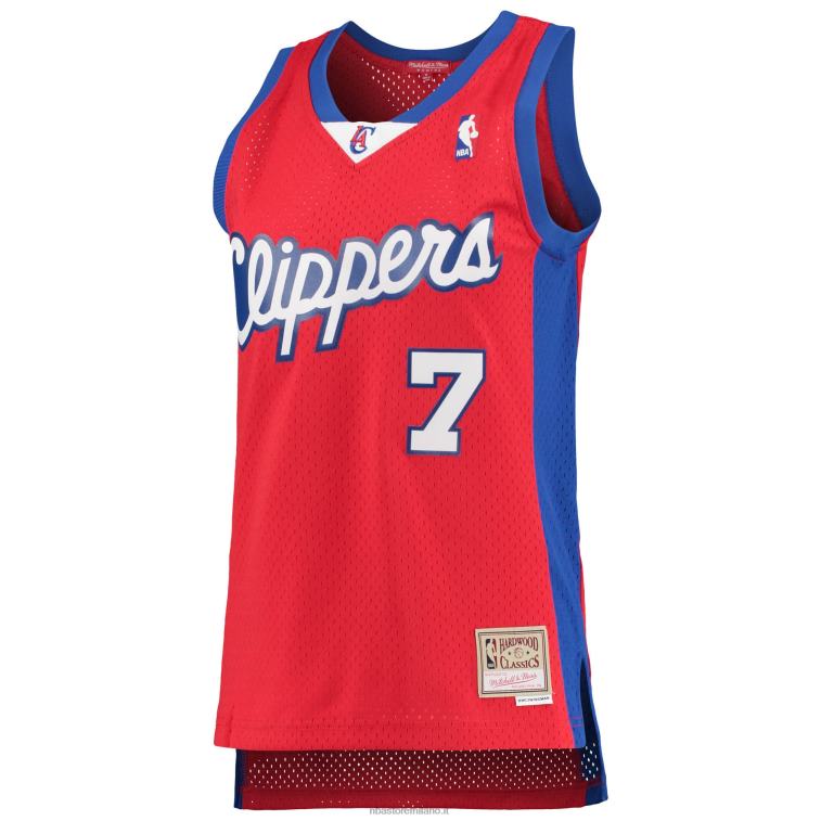 NBA 00F2L15296 la clippers lamar odom mitchell & ness rosso legno duro classici maglia swingman