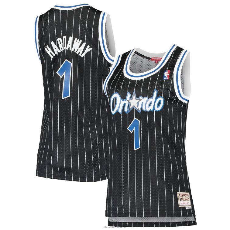 NBA 00F2L10261 orlando magic penny hardaway mitchell & ness black hardwood classici maglia swingman