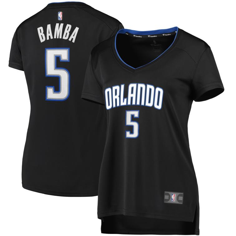 NBA 00F2L13471 orlando magic mohamed bamba maglia replica giocatore nero 2019 contropiede