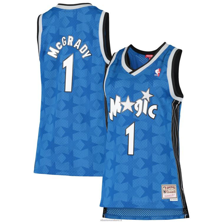 NBA 00F2L9818 orlando magic tracy mcgrady mitchell & ness blue hardwood classici maglia swingman