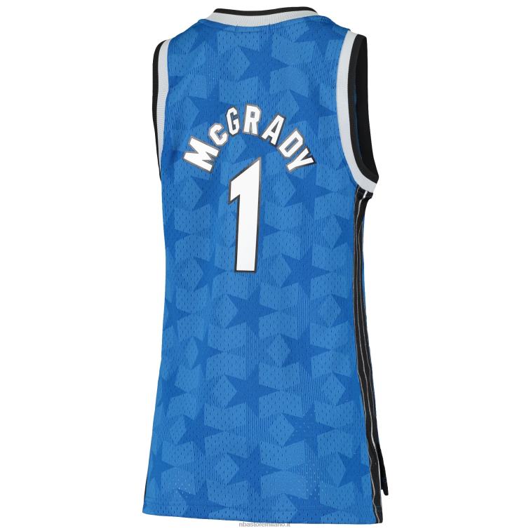 NBA 00F2L9818 orlando magic tracy mcgrady mitchell & ness blue hardwood classici maglia swingman