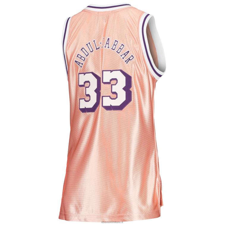 NBA 00F2L10811 los angeles lakers kareem abdul-jabbar rosa 75° anniversario oro rosa 1983 maglia swingman