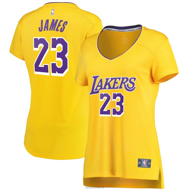 NBA 00F2L8791 maglia los angeles lakers lebron james oro contropiede replica