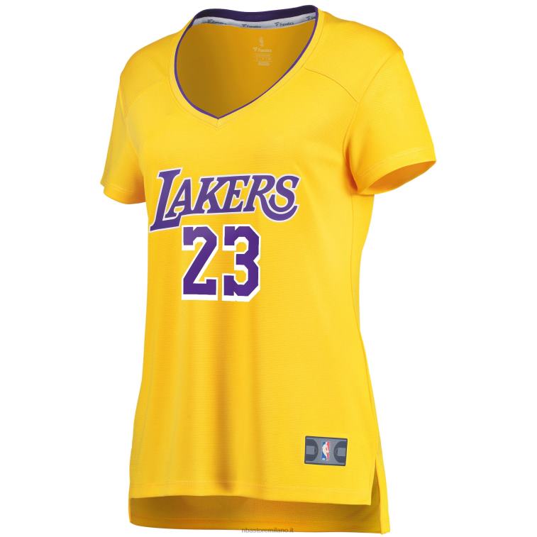 NBA 00F2L8791 maglia los angeles lakers lebron james oro contropiede replica