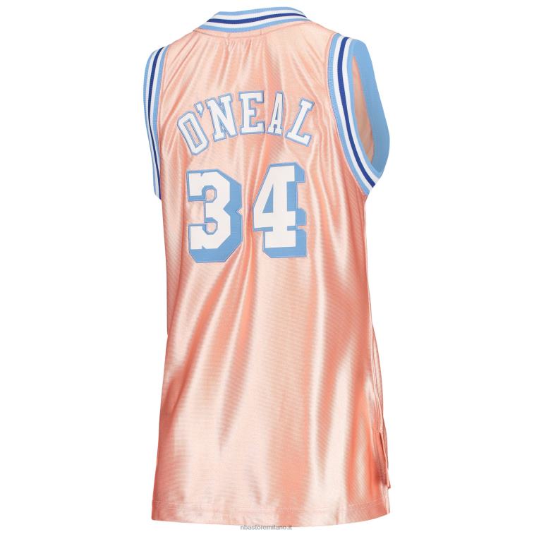 NBA 00F2L8849 los angeles lakers maglia shaquille o\'neal rosa 75° anniversario oro rosa swingman
