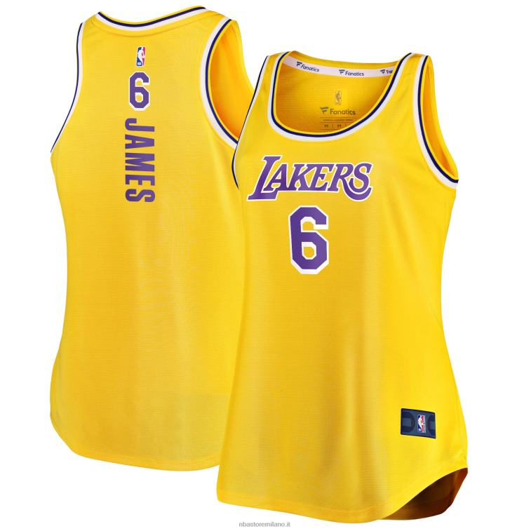 NBA 00F2L8886 los angeles lakers lebron james oro canotta maglia fast break