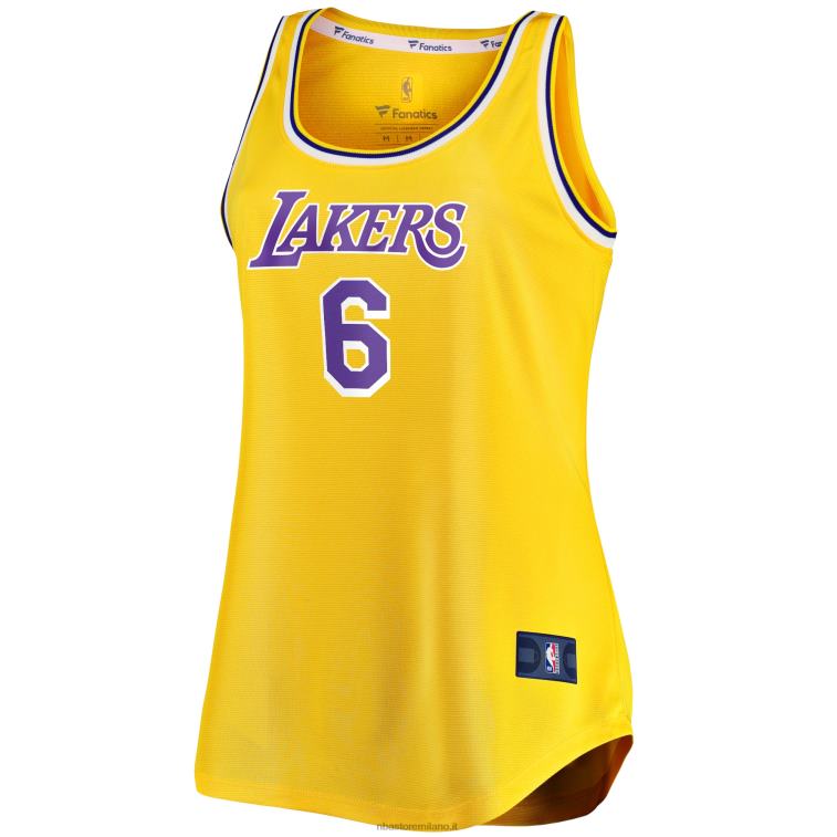 NBA 00F2L8886 los angeles lakers lebron james oro canotta maglia fast break