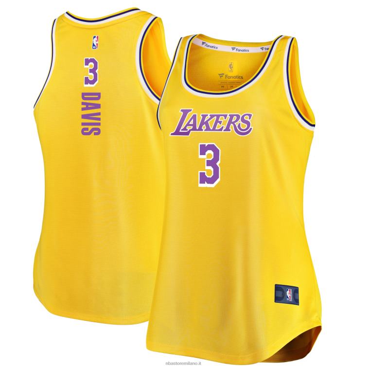 NBA 00F2L9499 los angeles lakers anthony davis gold fast break giocatore maglia movimento canotta