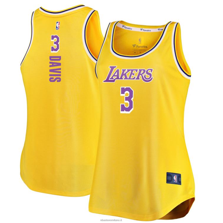 NBA 00F2L9499 los angeles lakers anthony davis gold fast break giocatore maglia movimento canotta