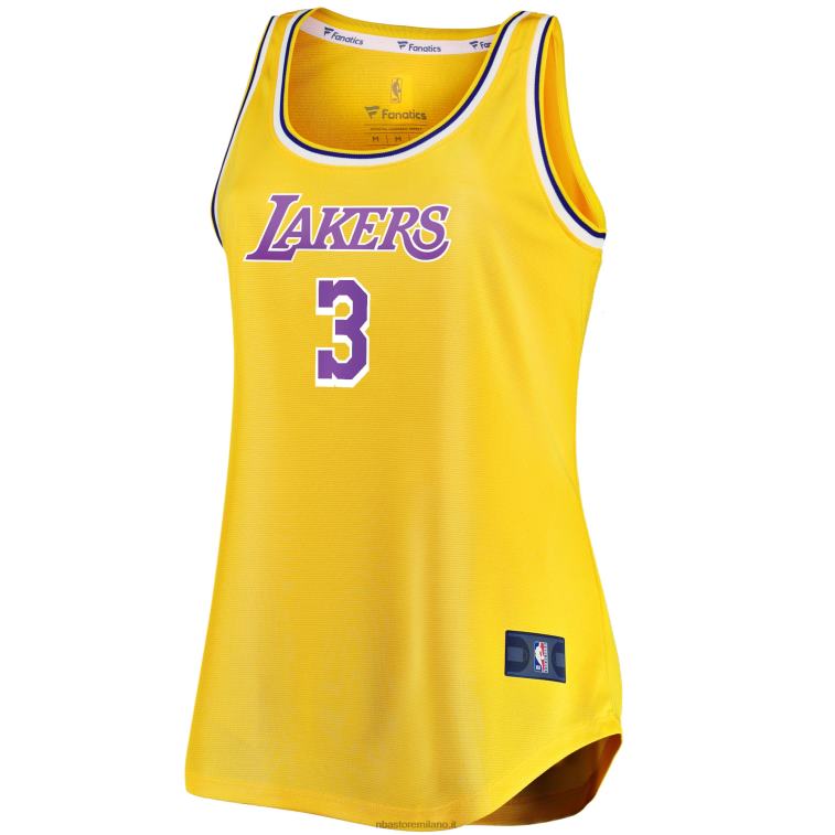 NBA 00F2L9499 los angeles lakers anthony davis gold fast break giocatore maglia movimento canotta