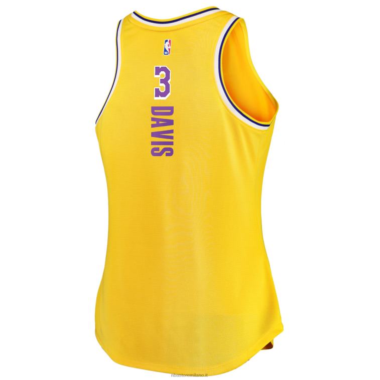 NBA 00F2L9499 los angeles lakers anthony davis gold fast break giocatore maglia movimento canotta