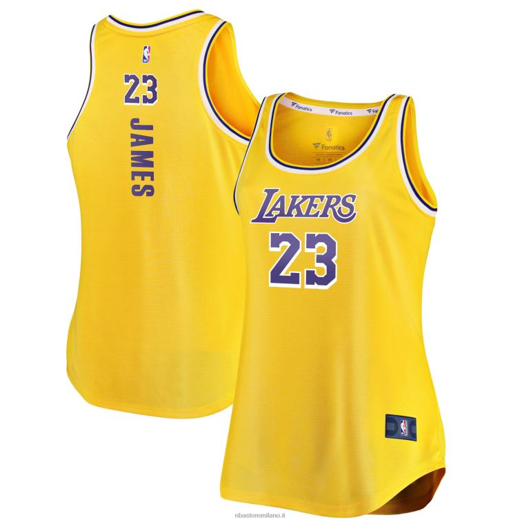 NBA 00F2L9611 los angeles lakers lebron james oro canotta maglia fast break