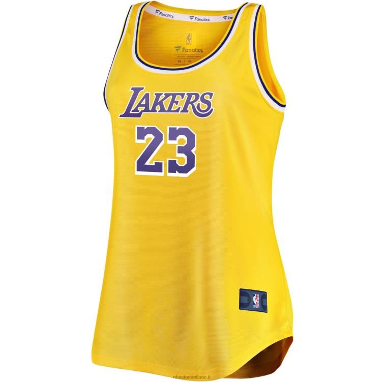 NBA 00F2L9611 los angeles lakers lebron james oro canotta maglia fast break