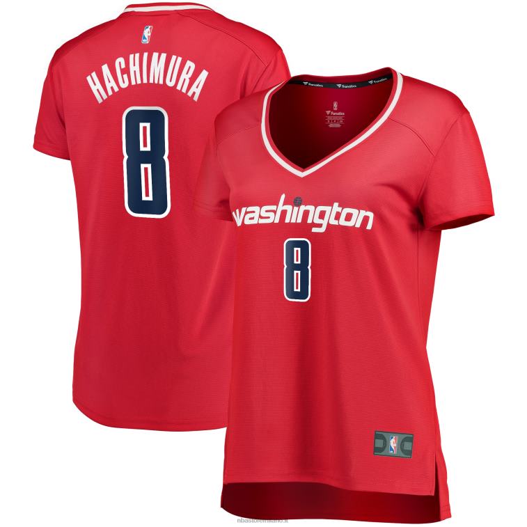 NBA 00F2L13441 Washington Wizards Rui Hachimura Maglia Rossa Fast Break Replica