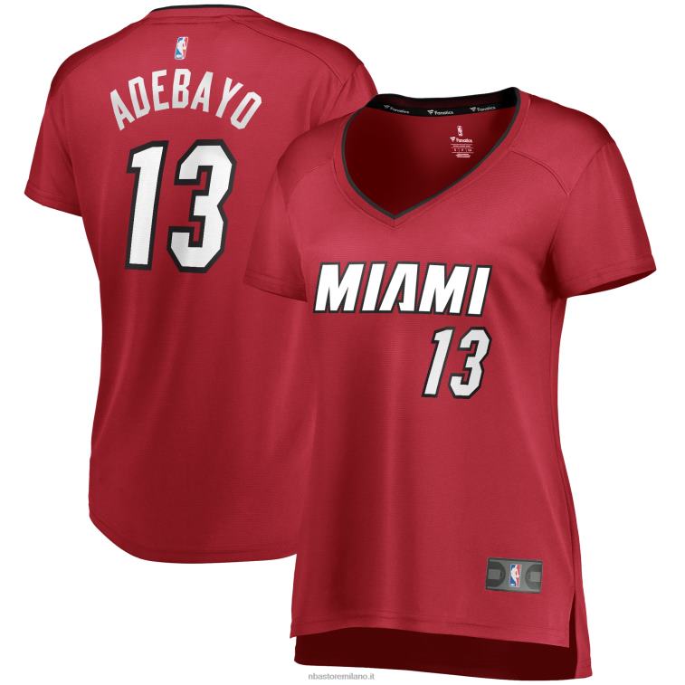 NBA 00F2L10614 miami heat bam adebayo maglia rossa fast break replica