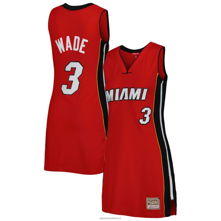 NBA 00F2L8793 miami heat dwyane wade mitchell & ness red 2005 hardwood classics nome e numero vestito in maglia giocatore