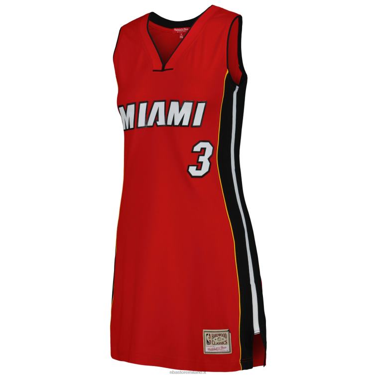 NBA 00F2L8793 miami heat dwyane wade mitchell & ness red 2005 hardwood classics nome e numero vestito in maglia giocatore