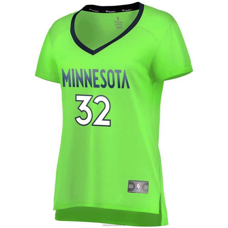 NBA 00F2L10534 Minnesota Timberwolves Karl-Anthony Town maglia replica fast break verde fluo