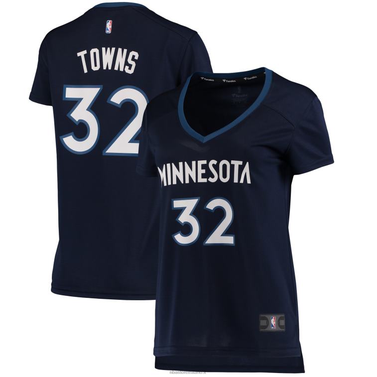 NBA 00F2L11368 Minnesota Timberwolves Karl-Anthony Town Navy replica maglia fast break