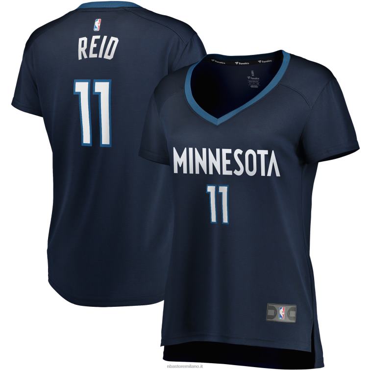 NBA 00F2L11705 Minnesota Timberwolves Naz Reid Navy Fast Break Replica Maglia Giocatore