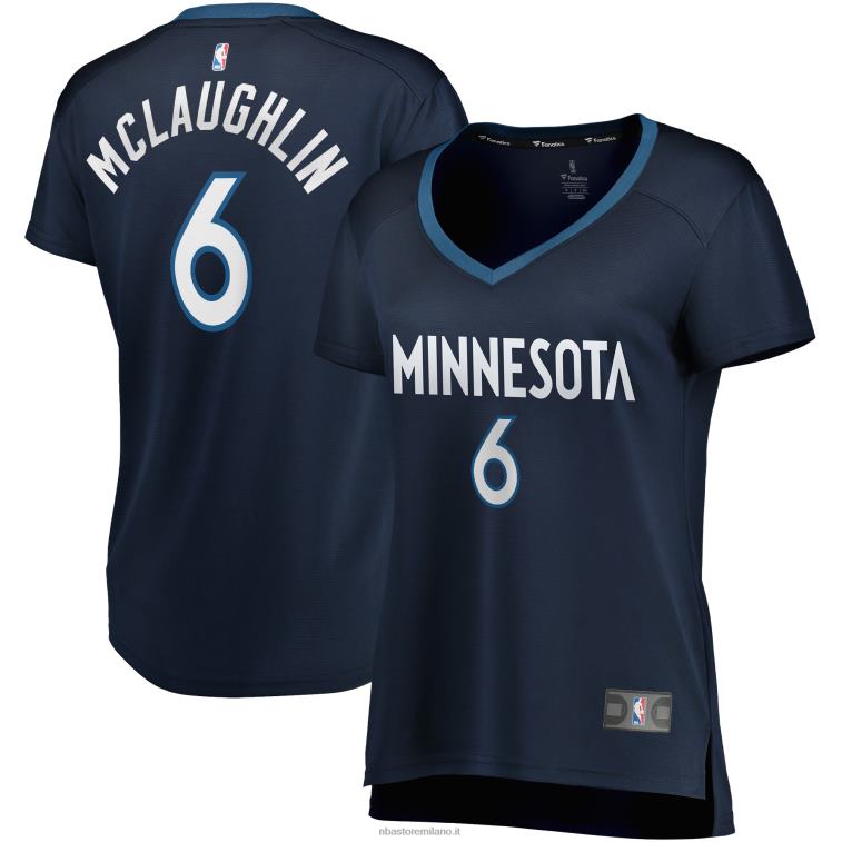 NBA 00F2L13091 Minnesota Timberwolves Jordan Mclaughlin maglia da giocatore fast break navy